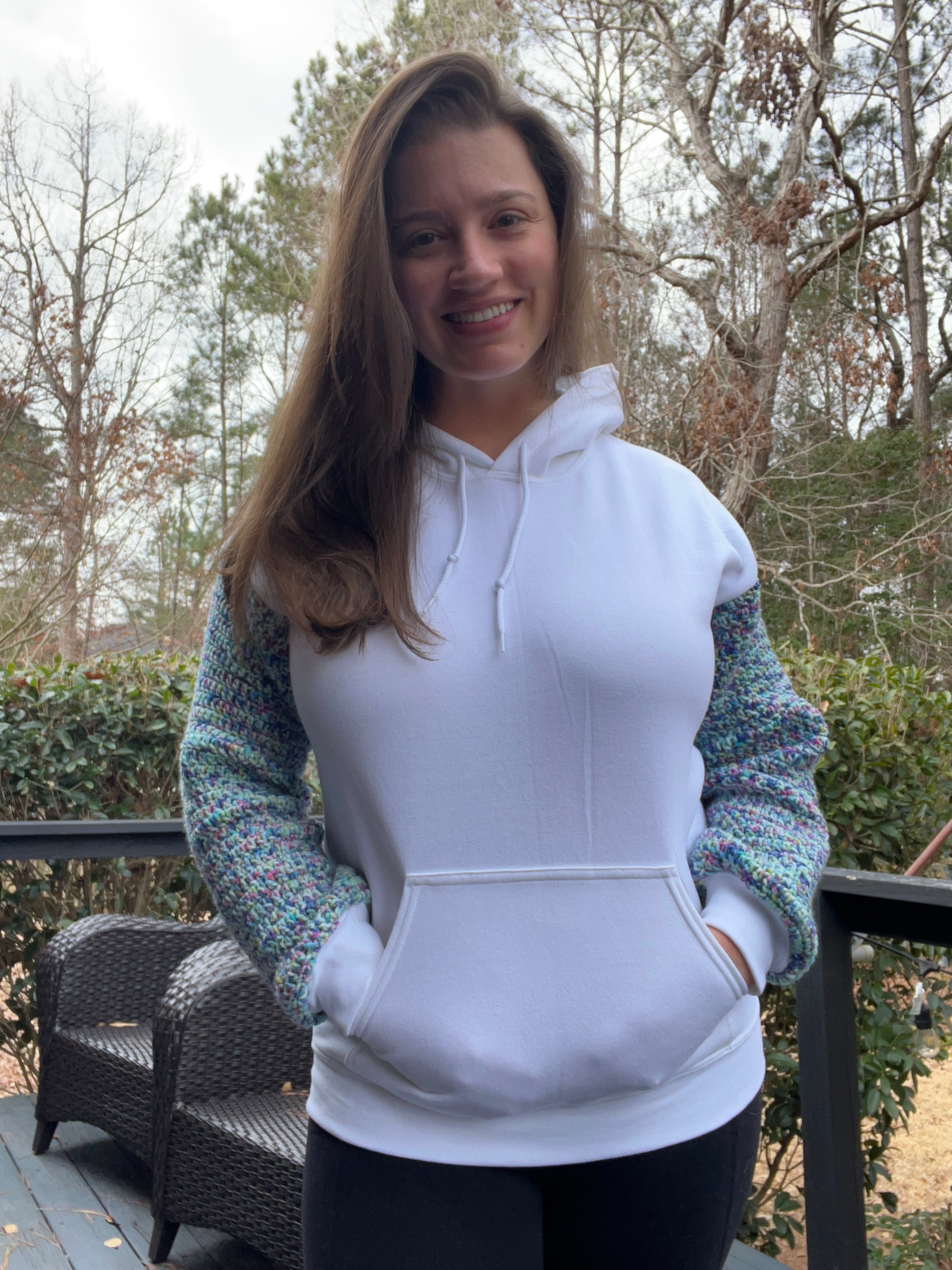 Hoodie With Crochet Sleeves