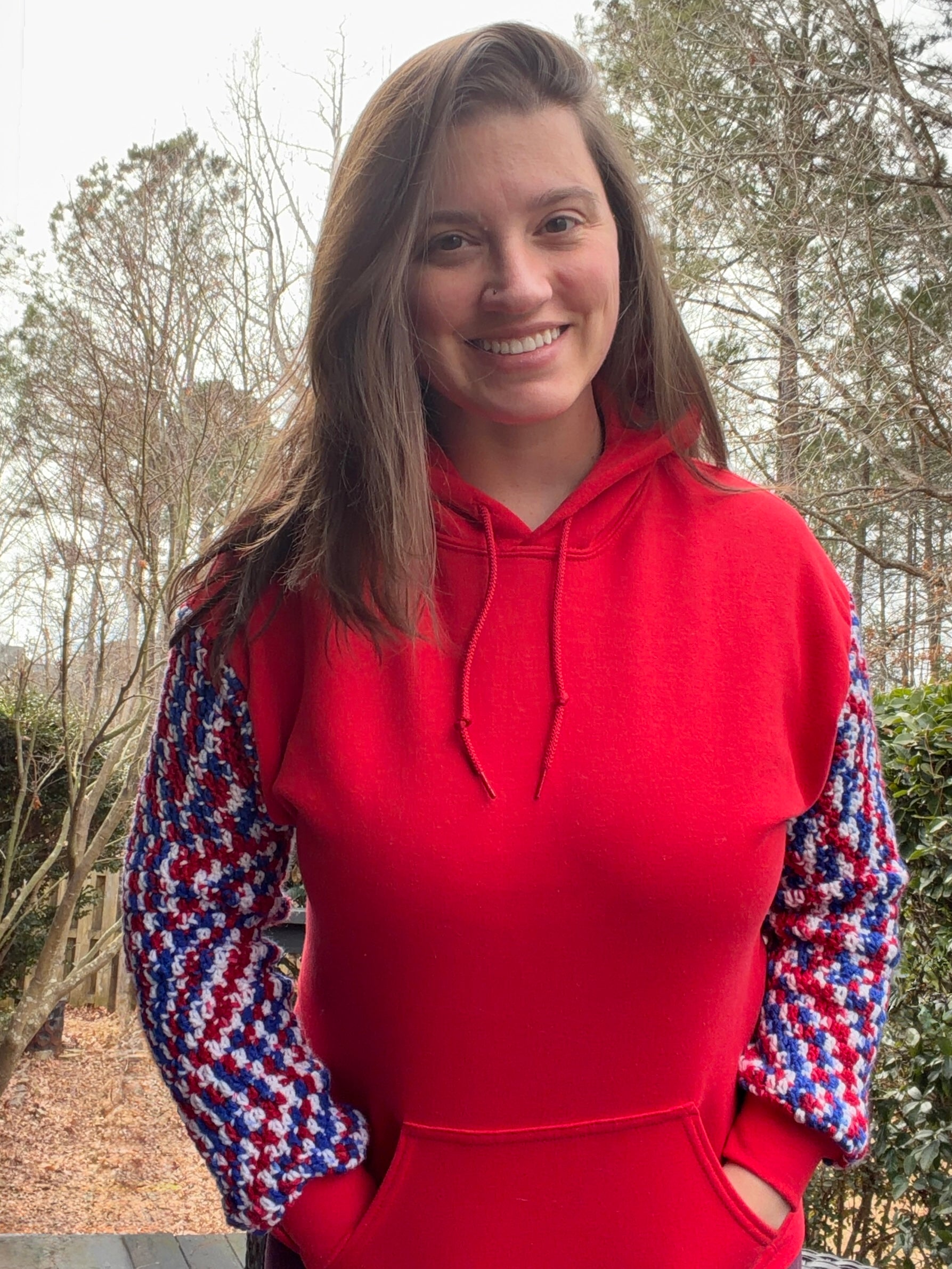 Hoodie With Crochet Sleeves