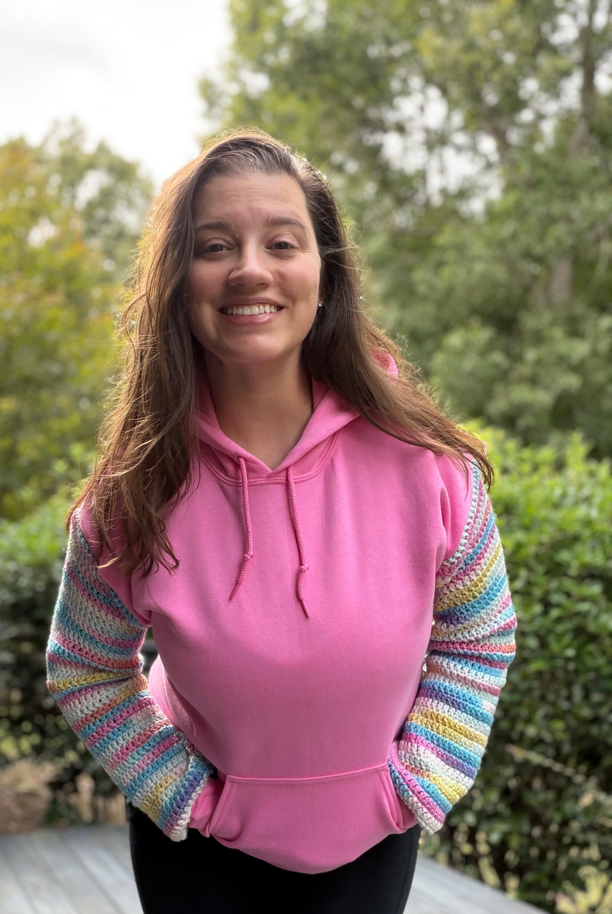 Hoodie With Crochet Sleeves