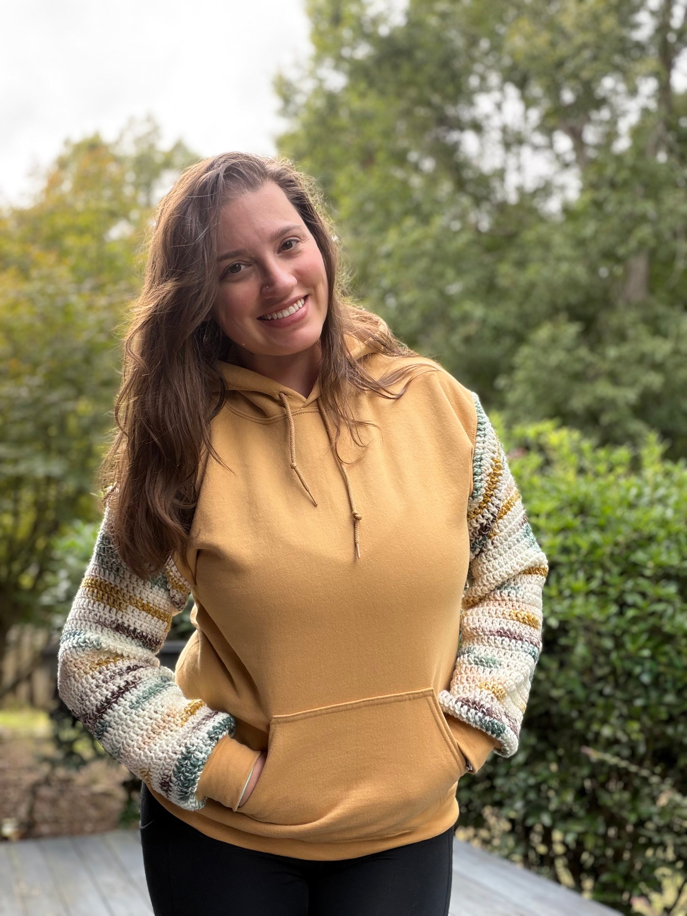 Hoodie With Crochet Sleeves