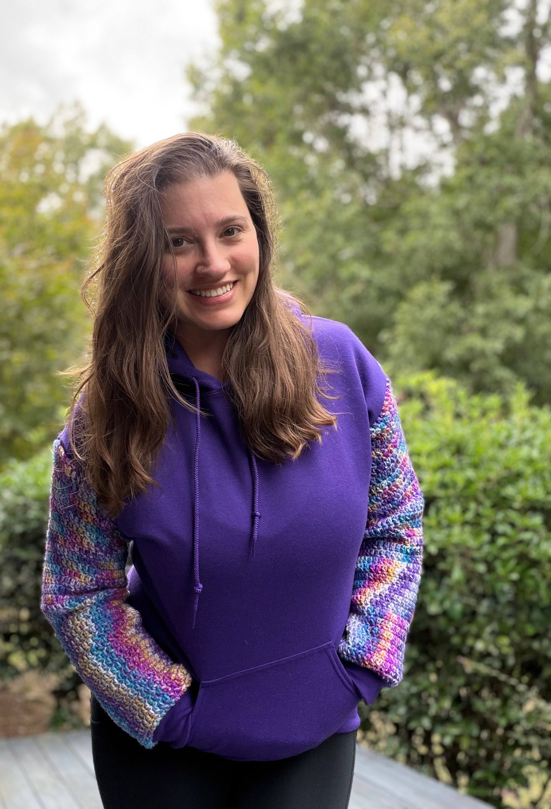 Hoodie With Crochet Sleeves