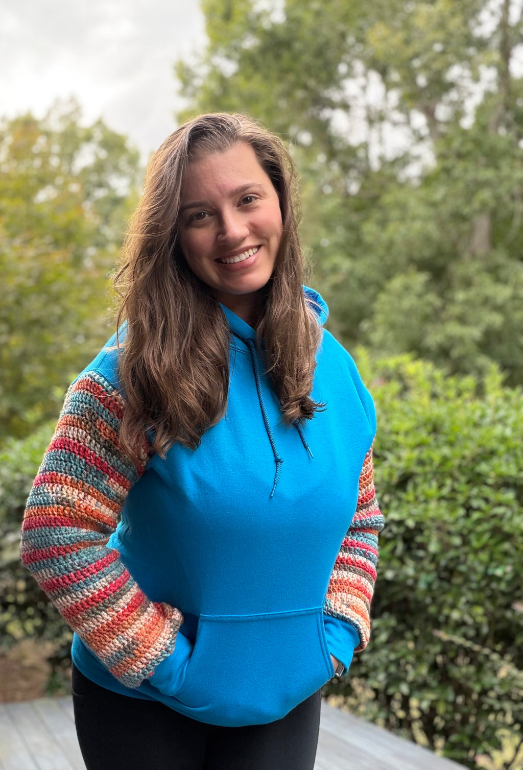 Hoodie With Crochet Sleeves