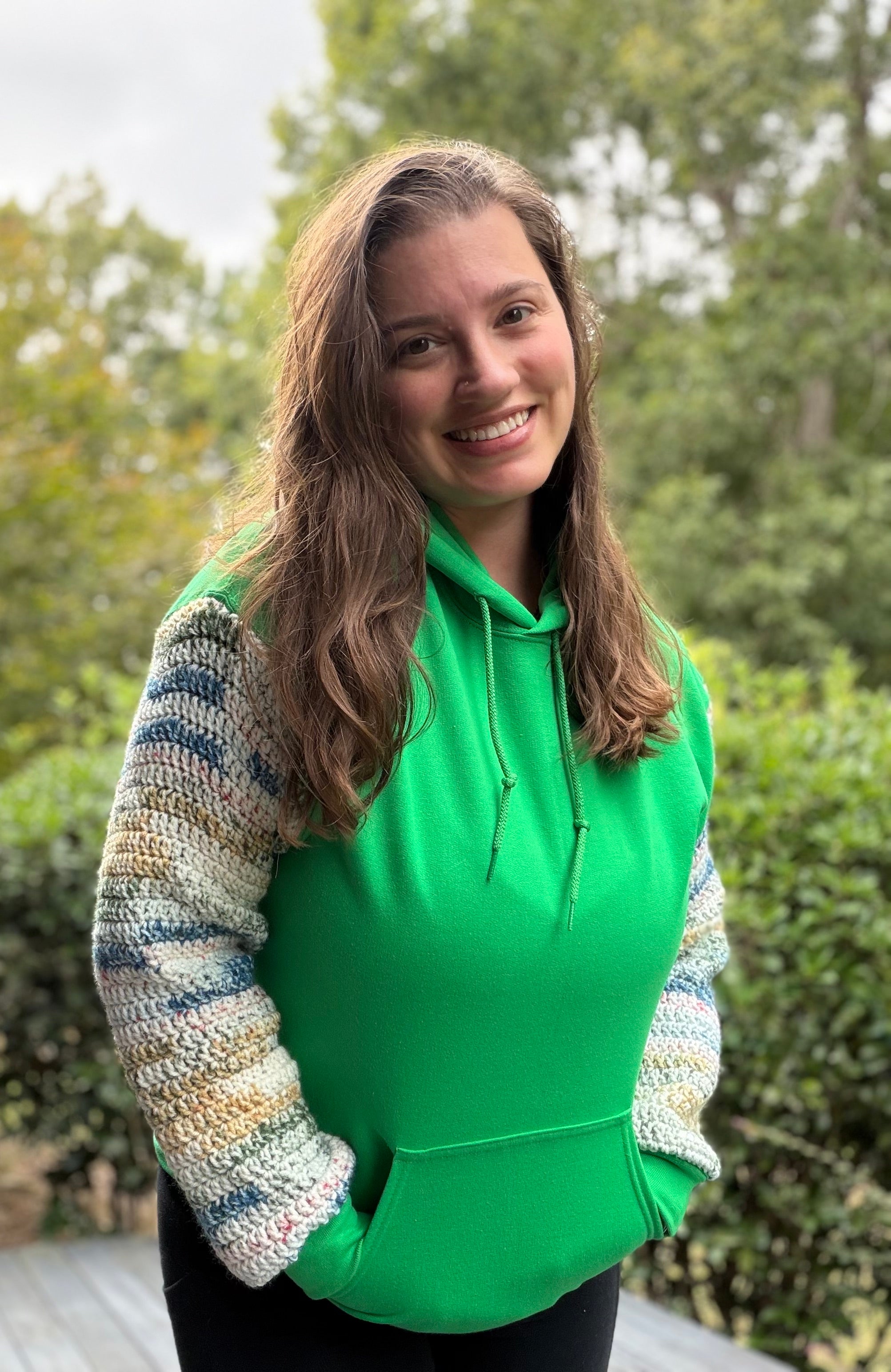 Hoodie With Crochet Sleeves